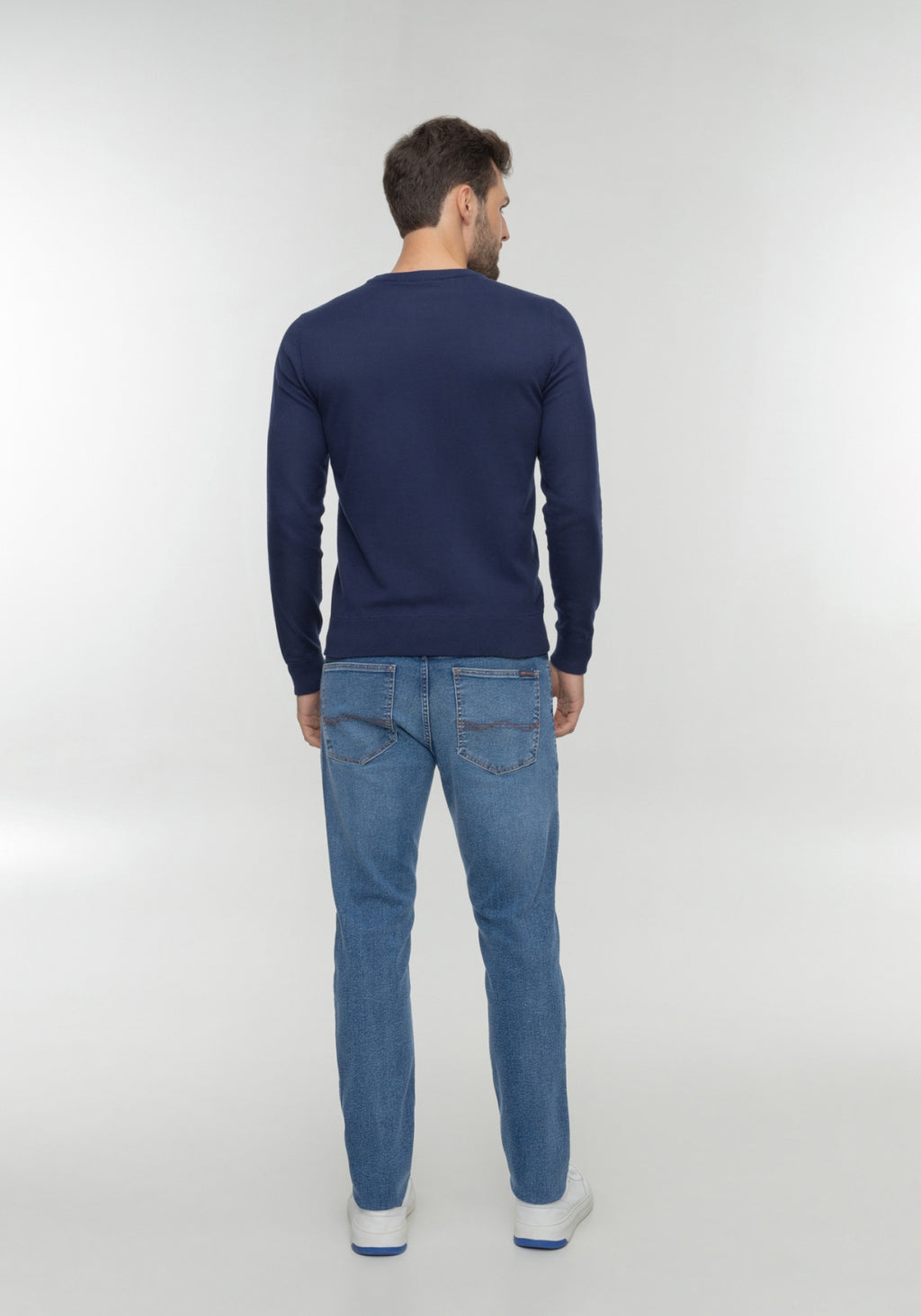 Camisa Blusão Masculina Básico Tricô Manga Longa Gola Redonda
