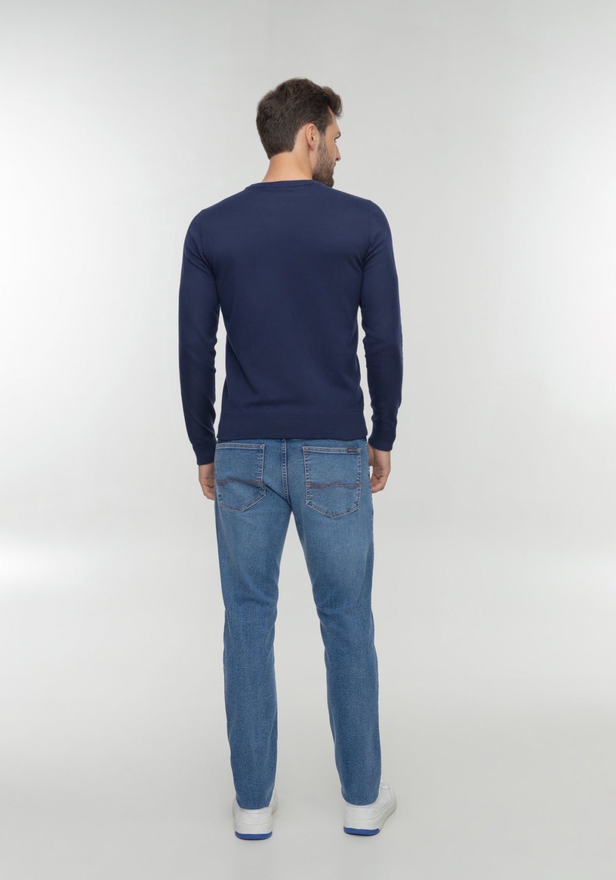 Camisa Blusão Masculina Básico Tricô Manga Longa Gola Redonda