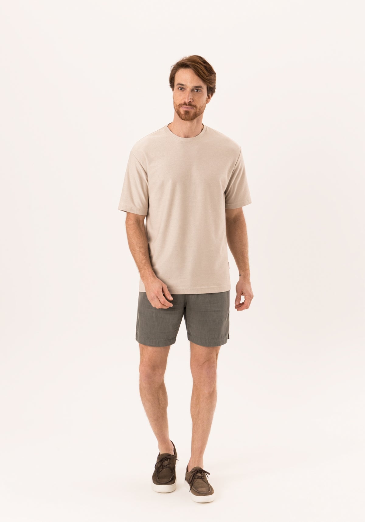 Camiseta Masculina Oversized Malha Texturizada De Algodão