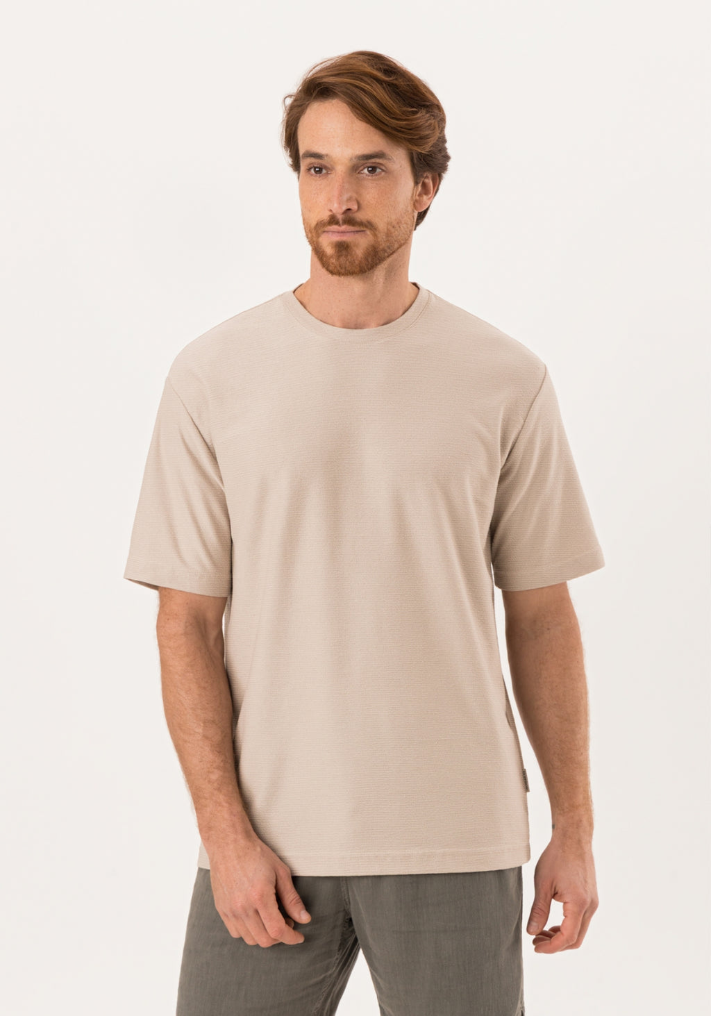 Camiseta Masculina Oversized Malha Texturizada De Algodão