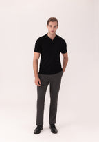 Camisa Polo Zíper Malha Tricô Super Leve