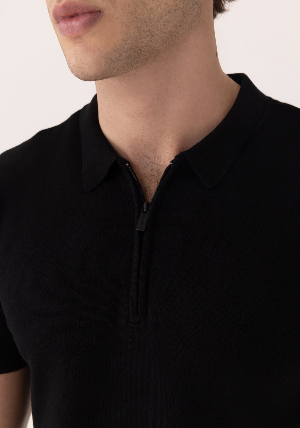 Camisa Polo Zíper Malha Tricô Super Leve
