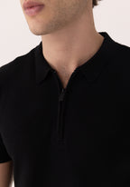 Camisa Polo Zíper Malha Tricô Super Leve