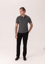 Camisa Polo Zíper Malha Tricô Super Leve