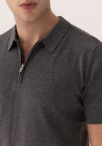 Camisa Polo Zíper Malha Tricô Super Leve