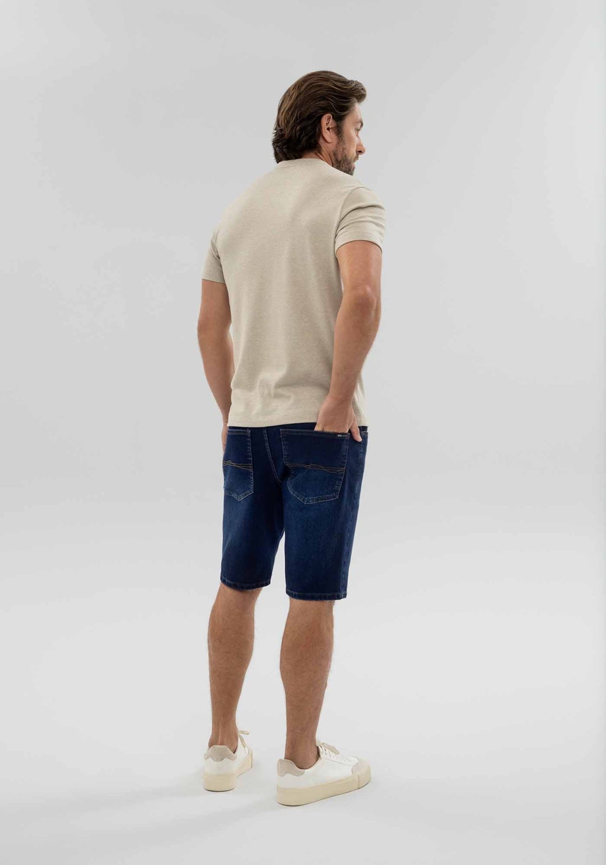 Bermuda Jeans Masculina Reta Radial Elastano Regular