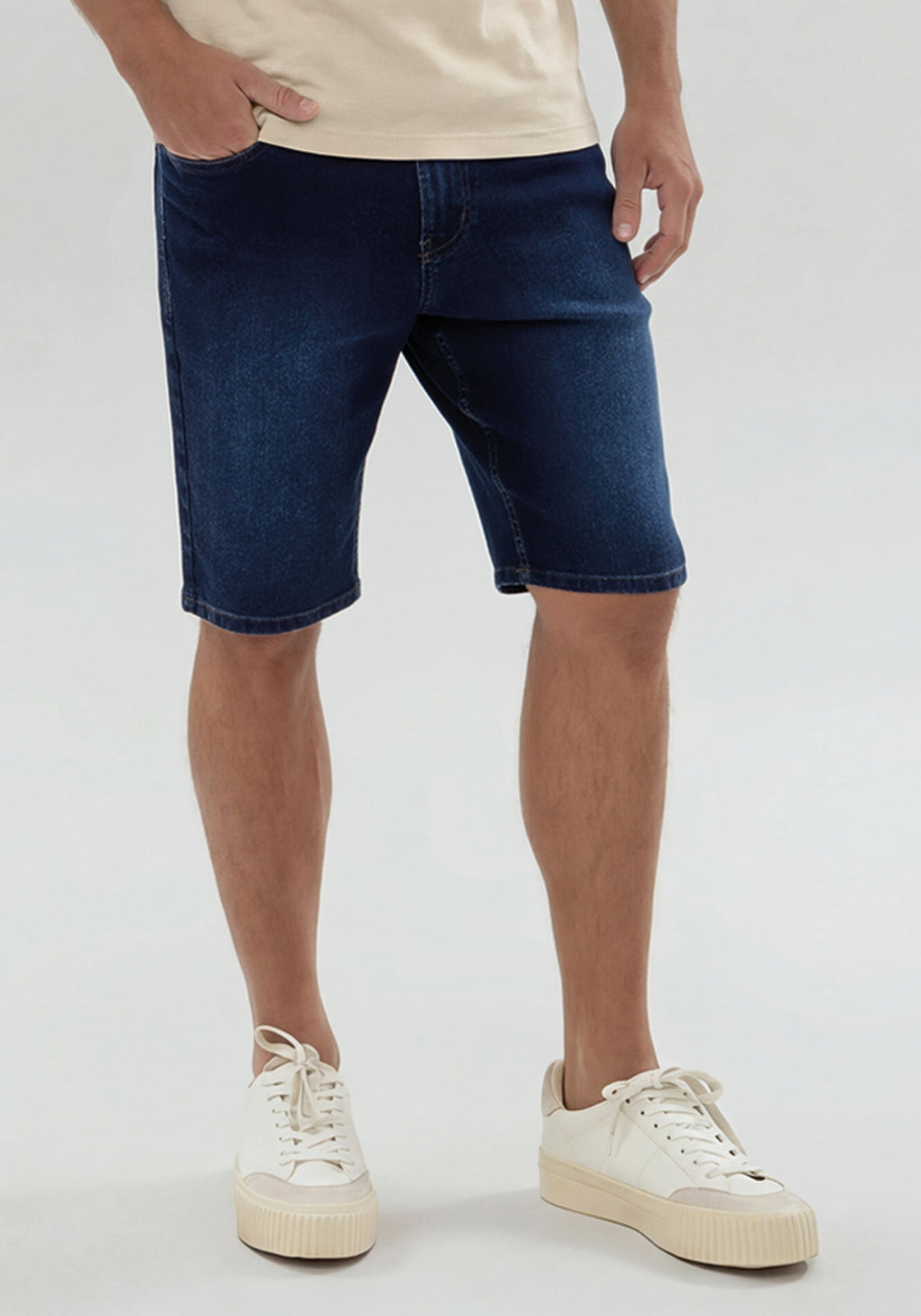 Bermuda Jeans Masculina Reta Radial Elastano Regular